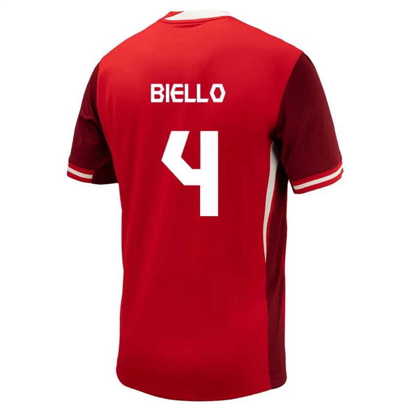 Danxen Män Kanada Alessandro Biello #4 Röd Hemmatröja Matchtröjor 24-26 Tröjor T-Tröja