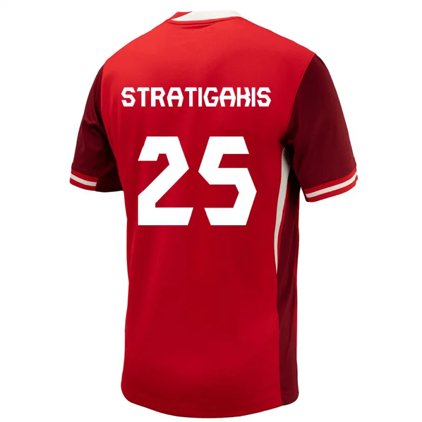 Danxen Män Kanada Sarah Stratigakis #25 Röd Hemmatröja Matchtröjor 24-26 Tröjor T-Tröja