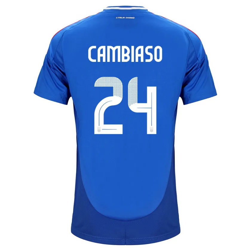 Danxen Män Italien Andrea Cambiaso #24 Blå Hemmatröja Matchtröjor 24-26 Tröjor T-Tröja
