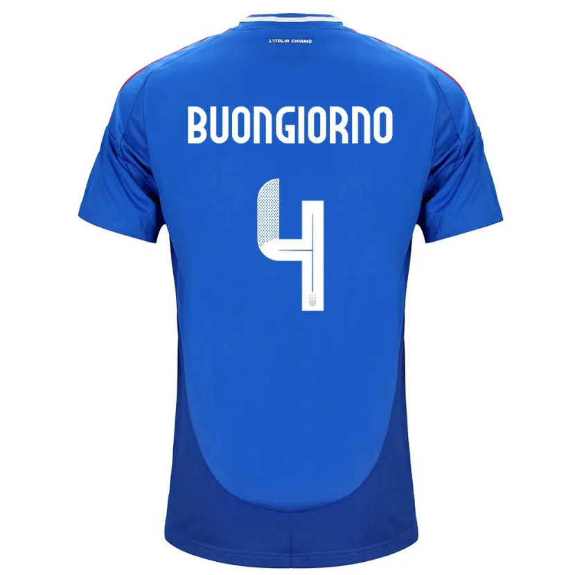 Danxen Män Italien Alessandro Buongiorno #4 Blå Hemmatröja Matchtröjor 24-26 Tröjor T-Tröja