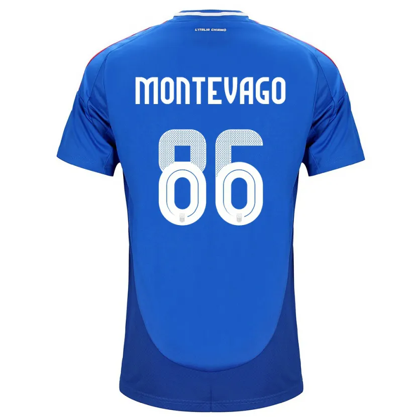 Danxen Män Italien Daniele Montevago #86 Blå Hemmatröja Matchtröjor 24-26 Tröjor T-Tröja