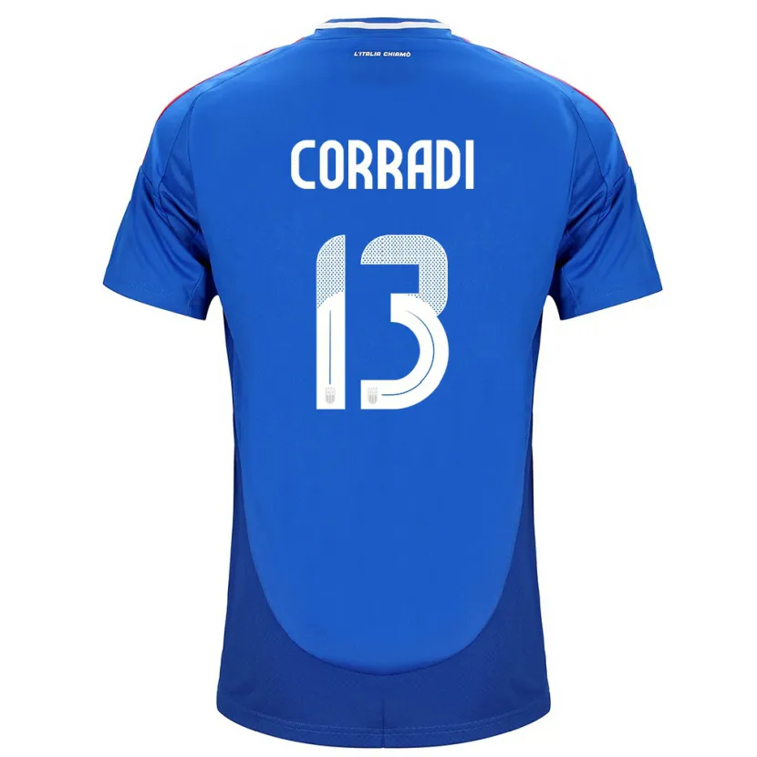 Danxen Män Italien Christian Corradi #13 Blå Hemmatröja Matchtröjor 24-26 Tröjor T-Tröja