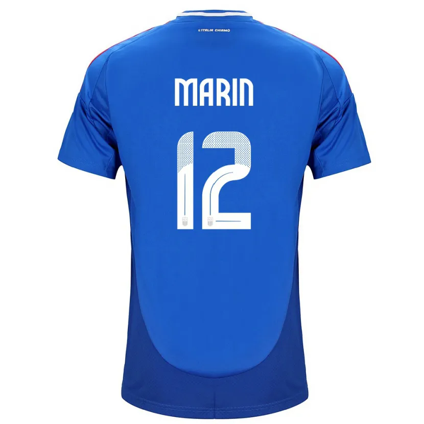 Danxen Män Italien Renato Marin #12 Blå Hemmatröja Matchtröjor 24-26 Tröjor T-Tröja