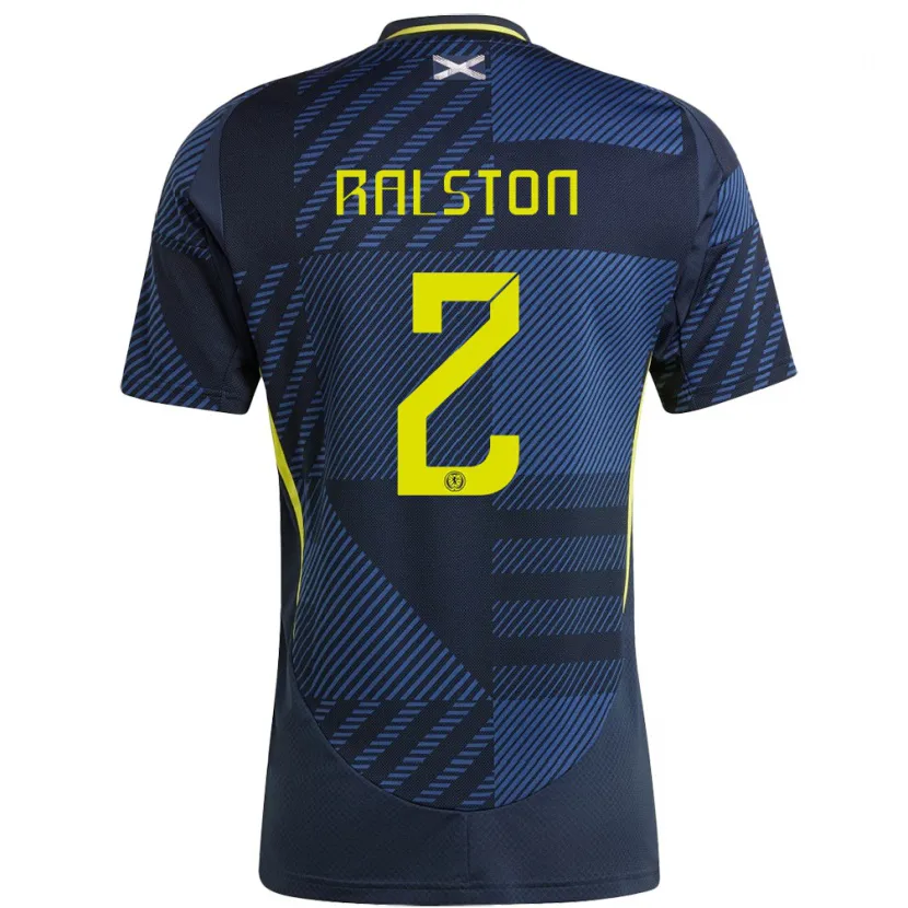 Danxen Män Skottland Anthony Ralston #2 Mörkblå Hemmatröja Matchtröjor 24-26 Tröjor T-Tröja