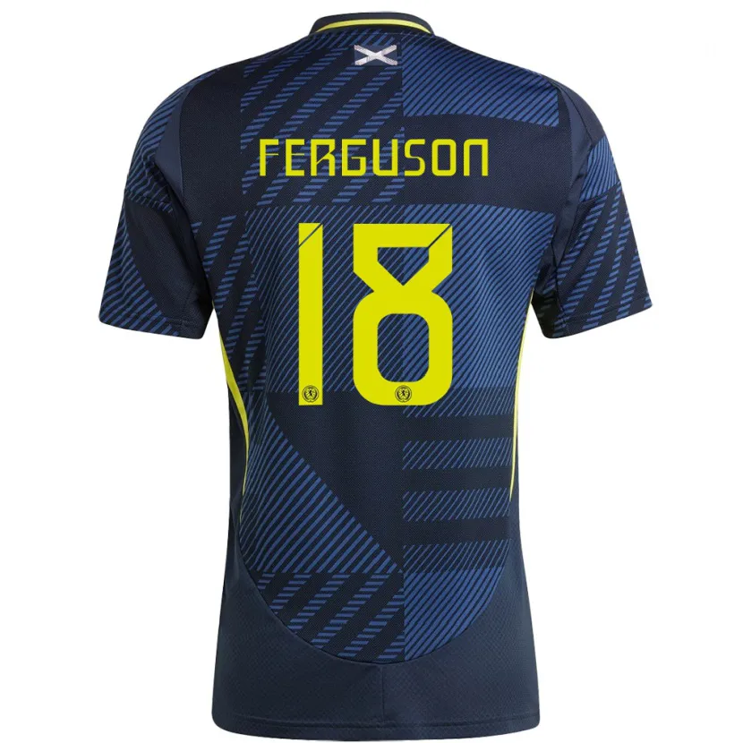 Danxen Män Skottland Lewis Ferguson #18 Mörkblå Hemmatröja Matchtröjor 24-26 Tröjor T-Tröja