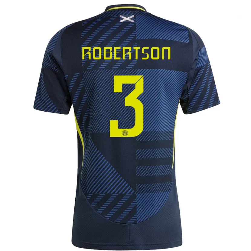 Danxen Män Skottland Andrew Robertson #3 Mörkblå Hemmatröja Matchtröjor 24-26 Tröjor T-Tröja