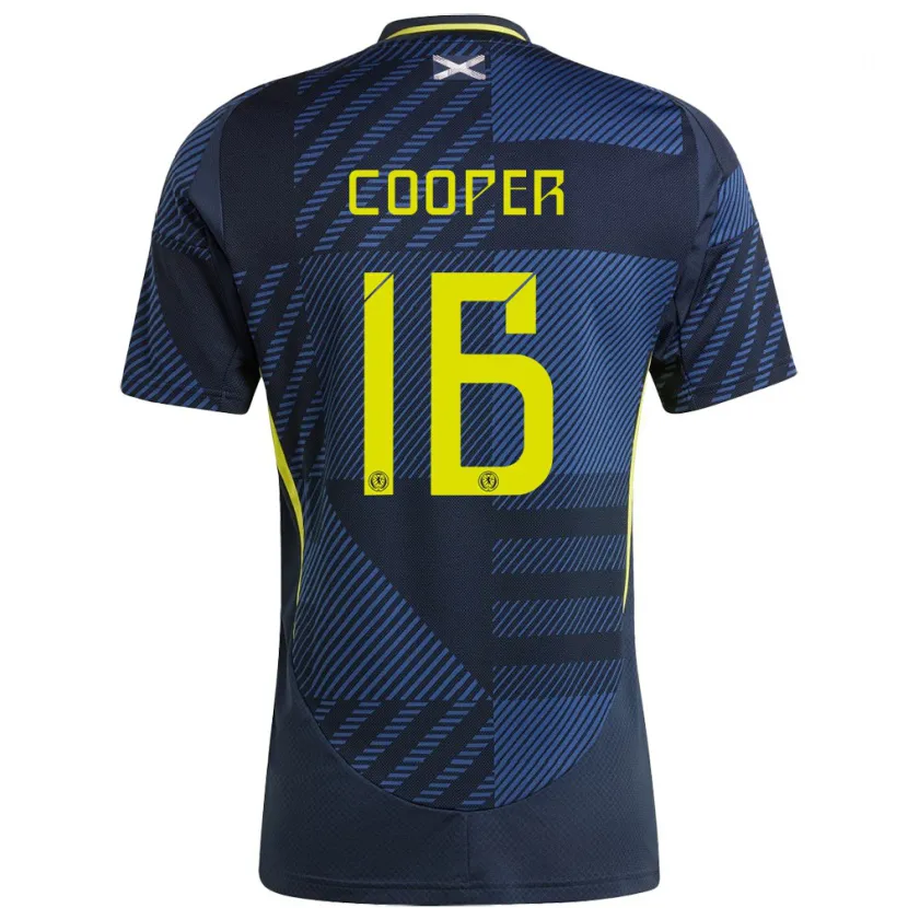 Danxen Män Skottland Liam Cooper #16 Mörkblå Hemmatröja Matchtröjor 24-26 Tröjor T-Tröja