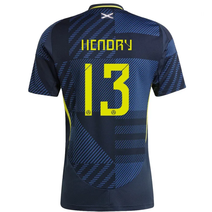 Danxen Män Skottland Jack Hendry #13 Mörkblå Hemmatröja Matchtröjor 24-26 Tröjor T-Tröja