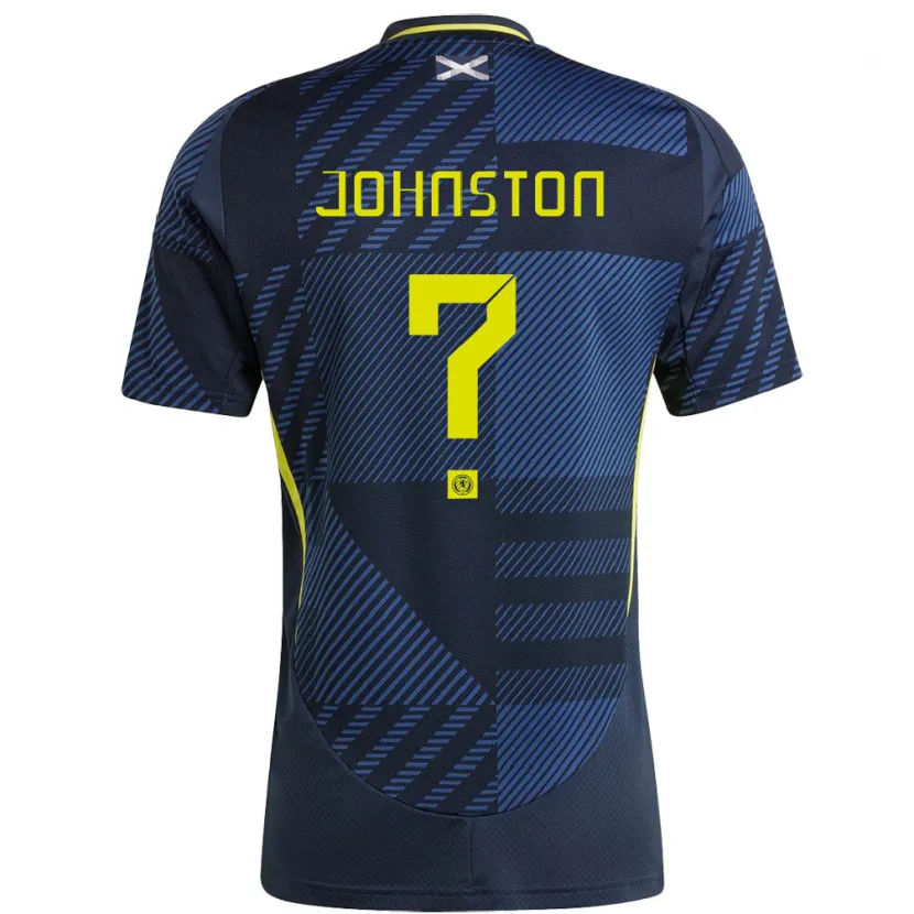 Danxen Män Skottland Max Johnston #0 Mörkblå Hemmatröja Matchtröjor 24-26 Tröjor T-Tröja