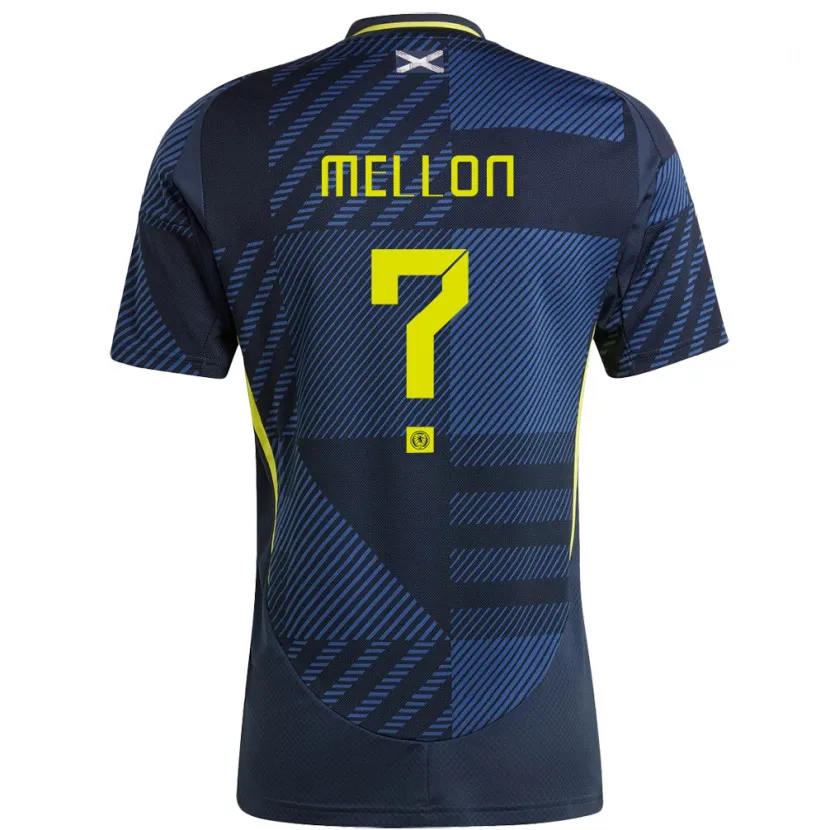 Danxen Män Skottland Michael Mellon #0 Mörkblå Hemmatröja Matchtröjor 24-26 Tröjor T-Tröja
