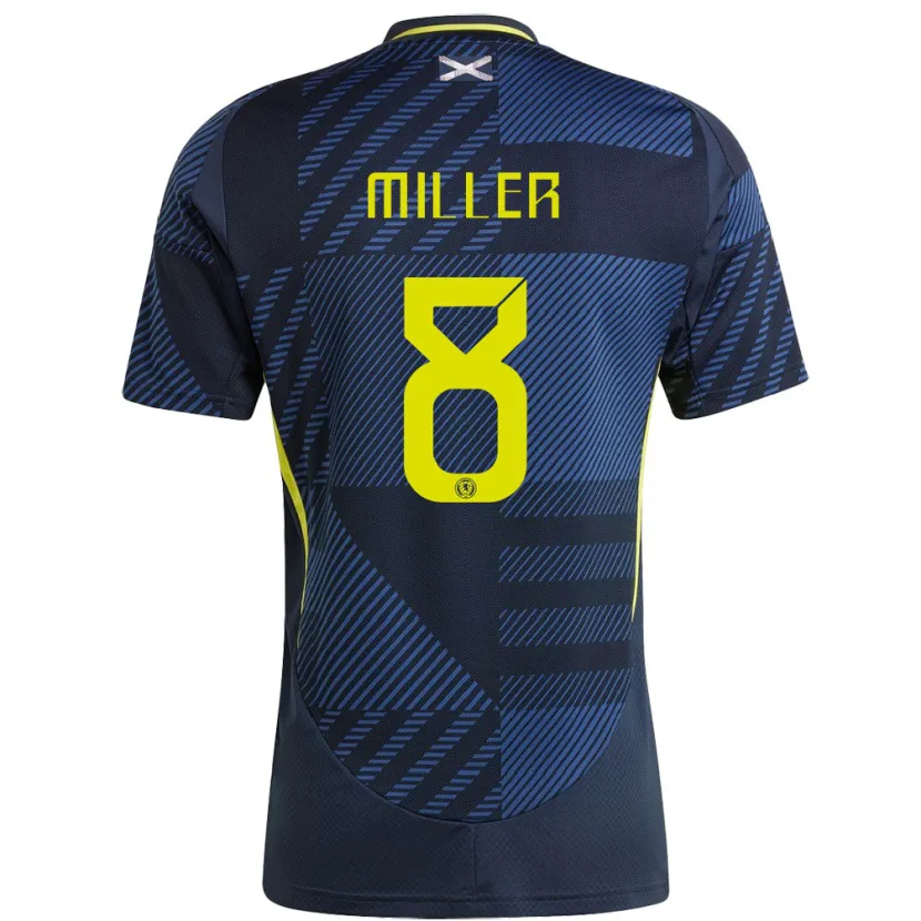Danxen Män Skottland Lennon Miller #8 Mörkblå Hemmatröja Matchtröjor 24-26 Tröjor T-Tröja