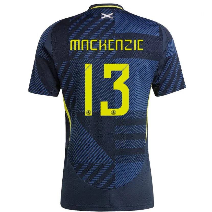 Danxen Män Skottland Zander Mackenzie #13 Mörkblå Hemmatröja Matchtröjor 24-26 Tröjor T-Tröja