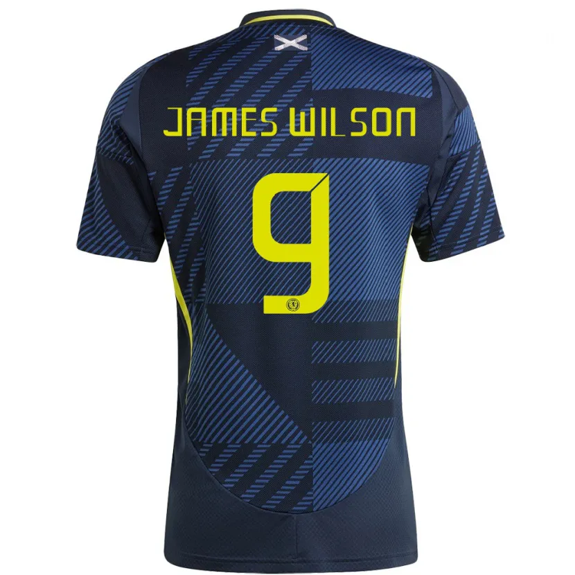 Danxen Män Skottland James Wilson #9 Mörkblå Hemmatröja Matchtröjor 24-26 Tröjor T-Tröja