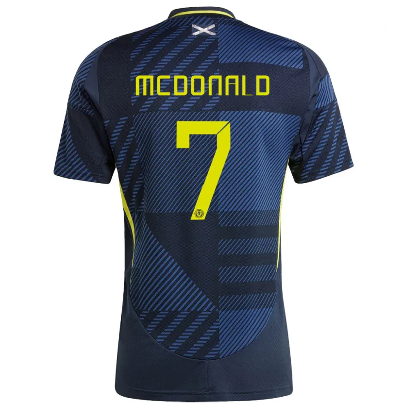 Danxen Män Skottland Josh Mcdonald #7 Mörkblå Hemmatröja Matchtröjor 24-26 Tröjor T-Tröja