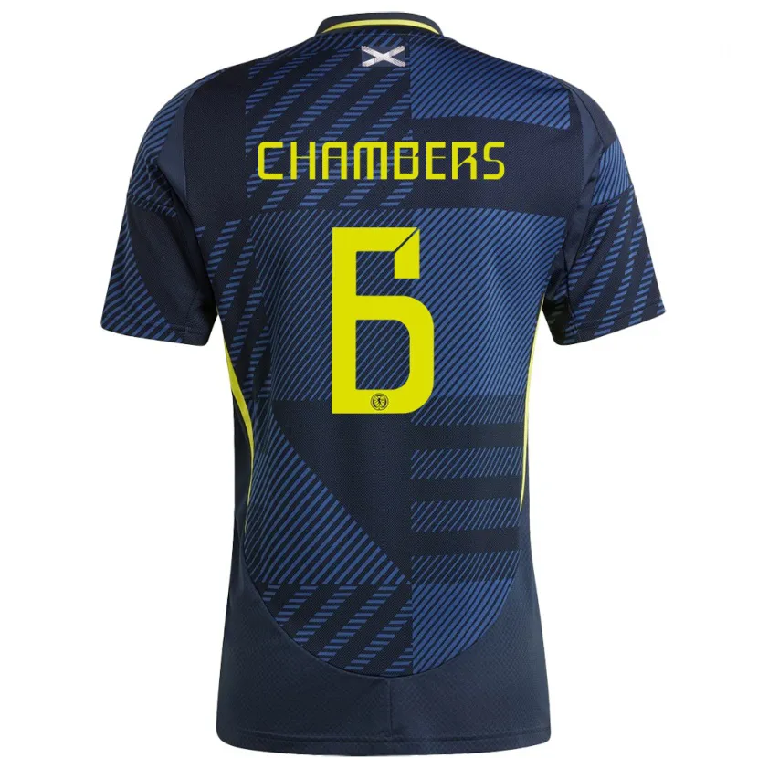 Danxen Män Skottland Sam Chambers #6 Mörkblå Hemmatröja Matchtröjor 24-26 Tröjor T-Tröja