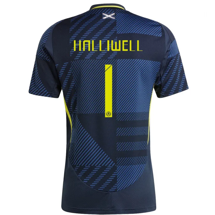 Danxen Män Skottland Alfie Halliwell #1 Mörkblå Hemmatröja Matchtröjor 24-26 Tröjor T-Tröja
