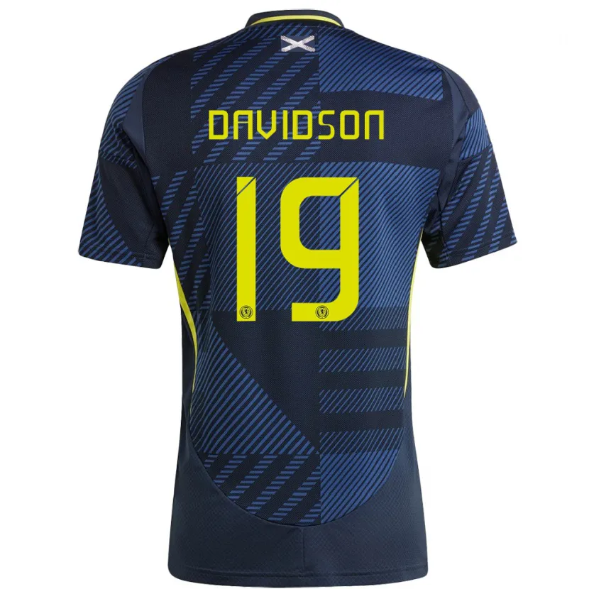 Danxen Män Skottland Lauren Davidson #19 Mörkblå Hemmatröja Matchtröjor 24-26 Tröjor T-Tröja
