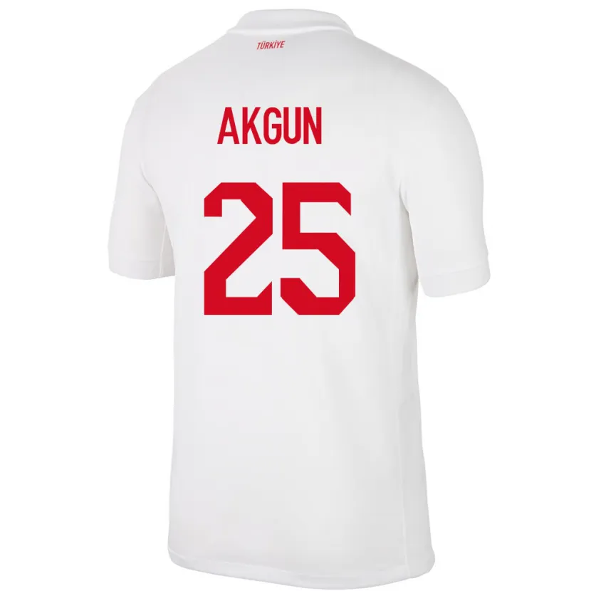 Danxen Män Kalkon Yunus Akgün #25 Vit Hemmatröja Matchtröjor 24-26 Tröjor T-Tröja
