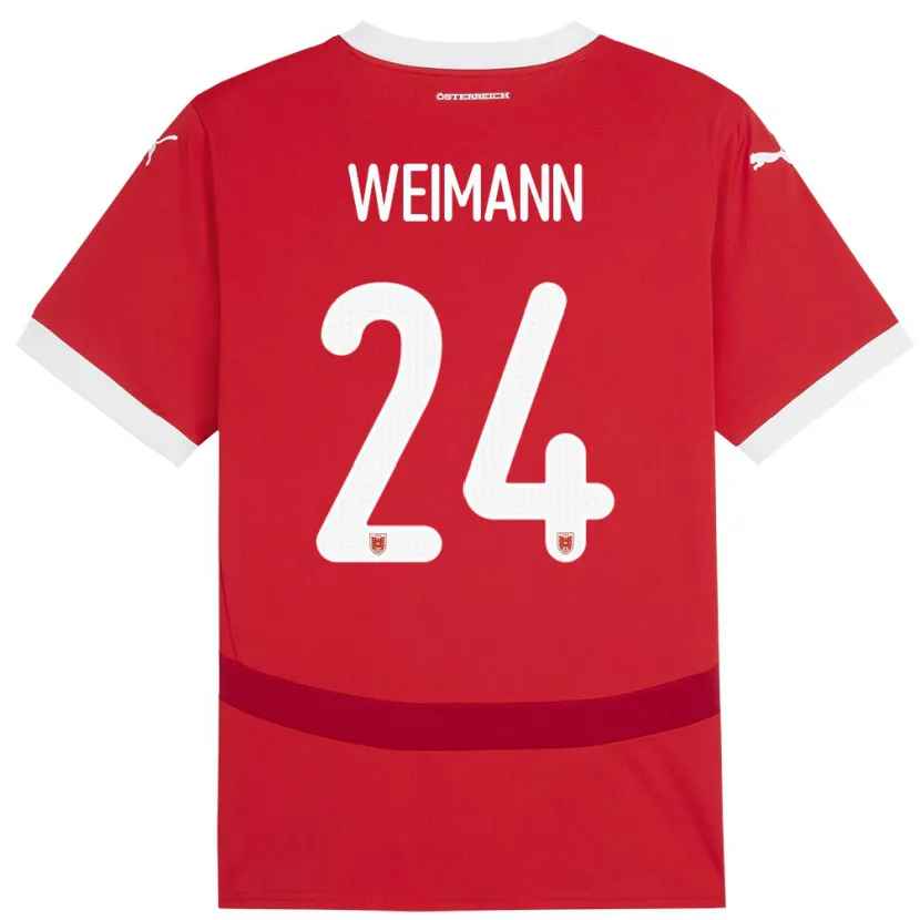 Danxen Män Österrike Andreas Weimann #24 Röd Hemmatröja Matchtröjor 24-26 Tröjor T-Tröja