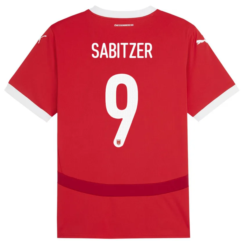 Danxen Män Österrike Marcel Sabitzer #9 Röd Hemmatröja Matchtröjor 24-26 Tröjor T-Tröja