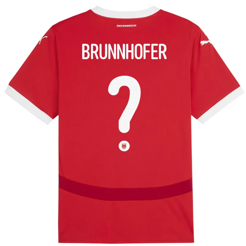 Danxen Män Österrike Jakob Brunnhofer #0 Röd Hemmatröja Matchtröjor 24-26 Tröjor T-Tröja