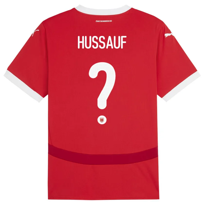 Danxen Män Österrike Julian Hussauf #0 Röd Hemmatröja Matchtröjor 24-26 Tröjor T-Tröja