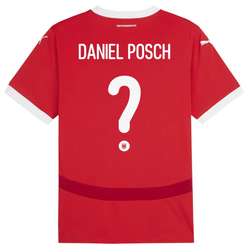 Danxen Män Österrike Daniel Posch #0 Röd Hemmatröja Matchtröjor 24-26 Tröjor T-Tröja