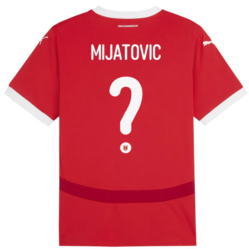 Danxen Män Österrike Luca Mijatovic #0 Röd Hemmatröja Matchtröjor 24-26 Tröjor T-Tröja
