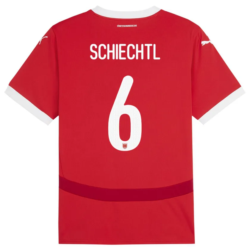 Danxen Män Österrike Katharina Schiechtl #6 Röd Hemmatröja Matchtröjor 24-26 Tröjor T-Tröja
