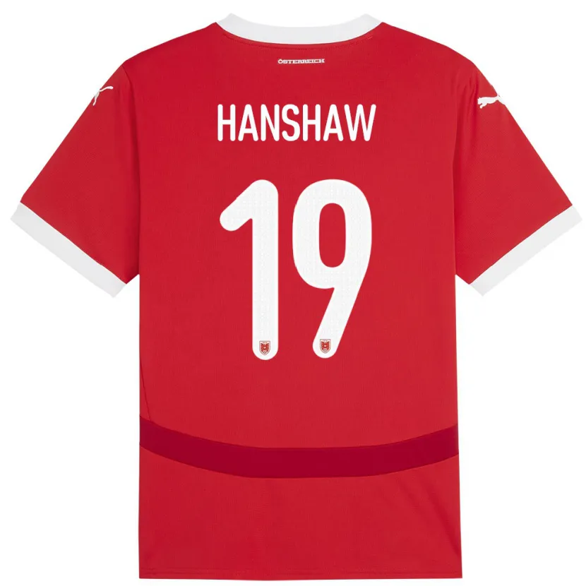 Danxen Män Österrike Verena Hanshaw #19 Röd Hemmatröja Matchtröjor 24-26 Tröjor T-Tröja