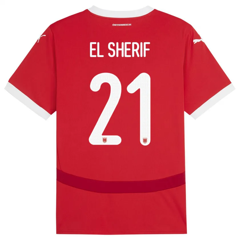 Danxen Män Österrike Mariella El Sherif #21 Röd Hemmatröja Matchtröjor 24-26 Tröjor T-Tröja