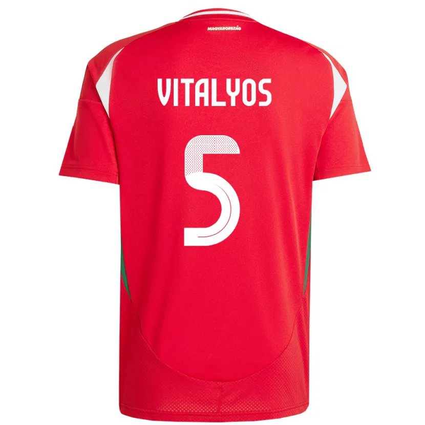 Danxen Män Ungern Viktor Vitályos #5 Röd Hemmatröja Matchtröjor 24-26 Tröjor T-Tröja