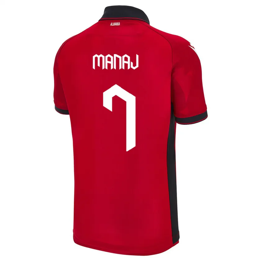 Danxen Män Albanien Rey Manaj #7 Röd Hemmatröja Matchtröjor 24-26 Tröjor T-Tröja