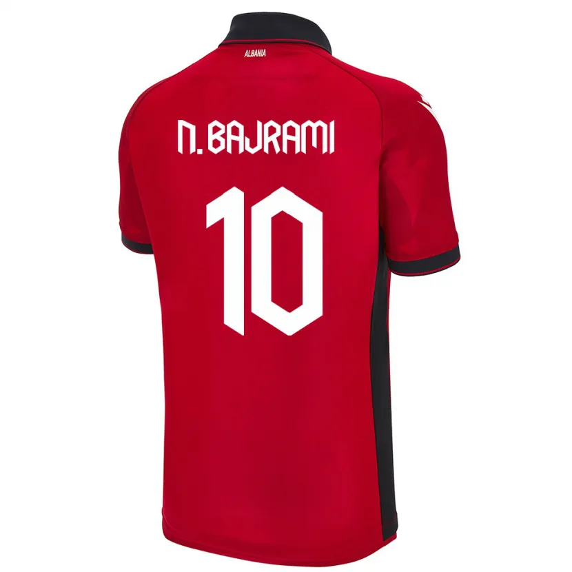 Danxen Män Albanien Nedim Bajrami #10 Röd Hemmatröja Matchtröjor 24-26 Tröjor T-Tröja
