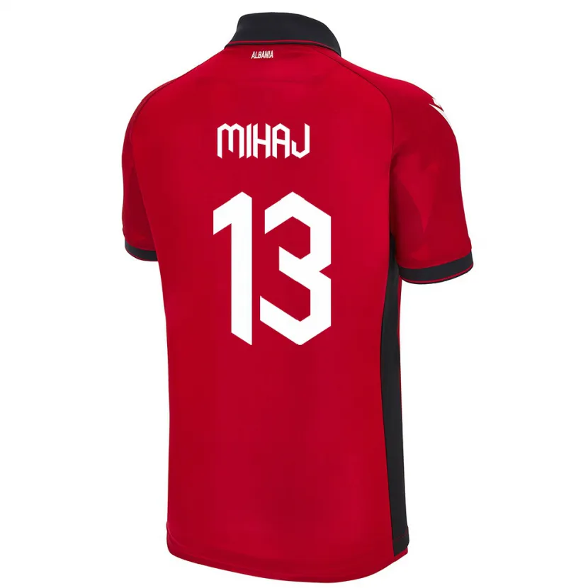 Danxen Män Albanien Enea Mihaj #13 Röd Hemmatröja Matchtröjor 24-26 Tröjor T-Tröja