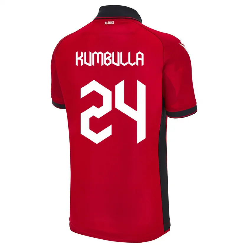 Danxen Män Albanien Marash Kumbulla #24 Röd Hemmatröja Matchtröjor 24-26 Tröjor T-Tröja