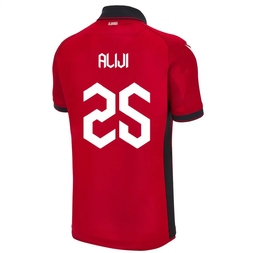Danxen Män Albanien Naser Aliji #25 Röd Hemmatröja Matchtröjor 24-26 Tröjor T-Tröja
