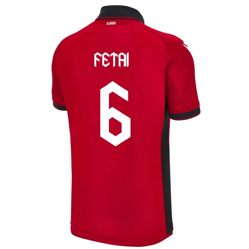 Danxen Män Albanien Feta Fetai #6 Röd Hemmatröja Matchtröjor 24-26 Tröjor T-Tröja