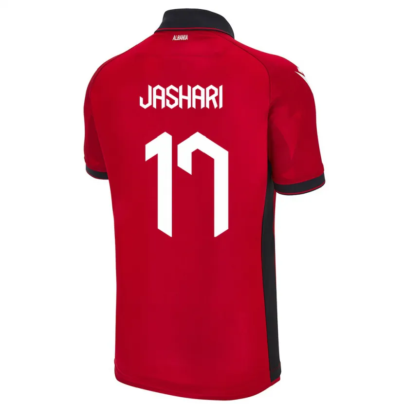 Danxen Män Albanien Elion Jashari #17 Röd Hemmatröja Matchtröjor 24-26 Tröjor T-Tröja