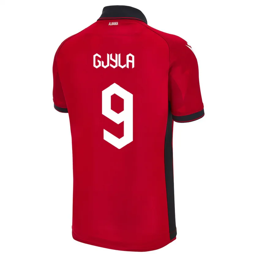 Danxen Män Albanien Brayan Gjyla #9 Röd Hemmatröja Matchtröjor 24-26 Tröjor T-Tröja