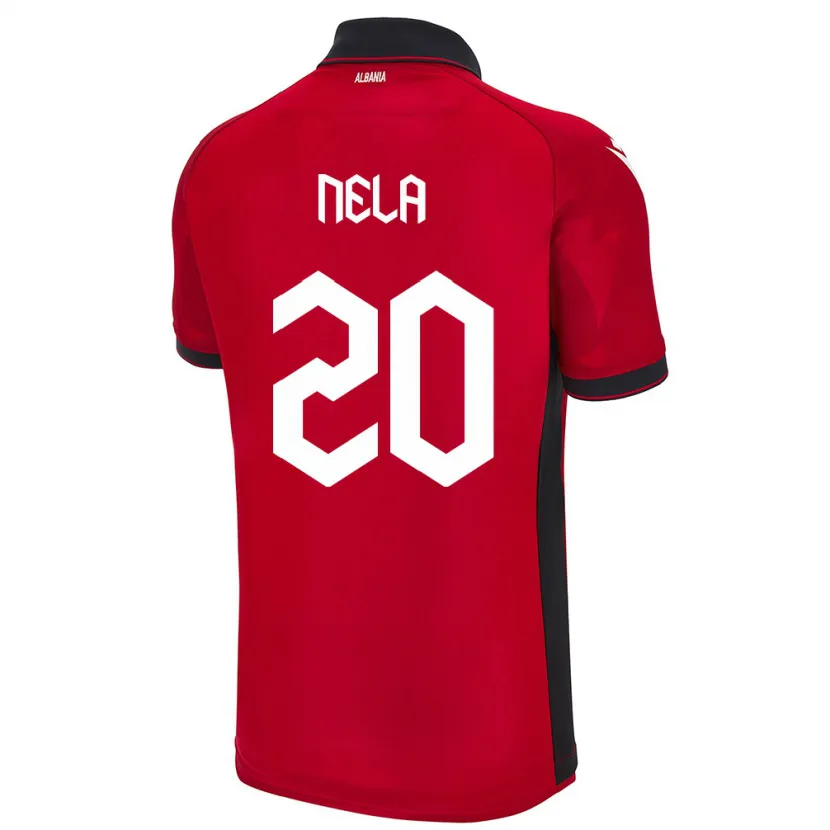 Danxen Män Albanien Rinaldo Nela #20 Röd Hemmatröja Matchtröjor 24-26 Tröjor T-Tröja