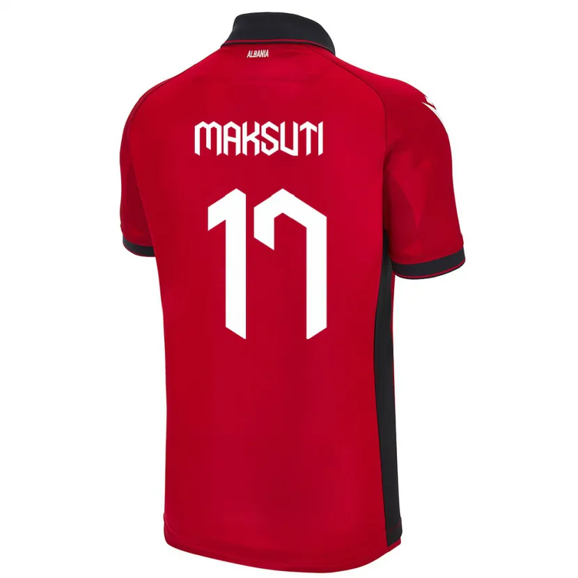 Danxen Män Albanien Kristina Maksuti #17 Röd Hemmatröja Matchtröjor 24-26 Tröjor T-Tröja