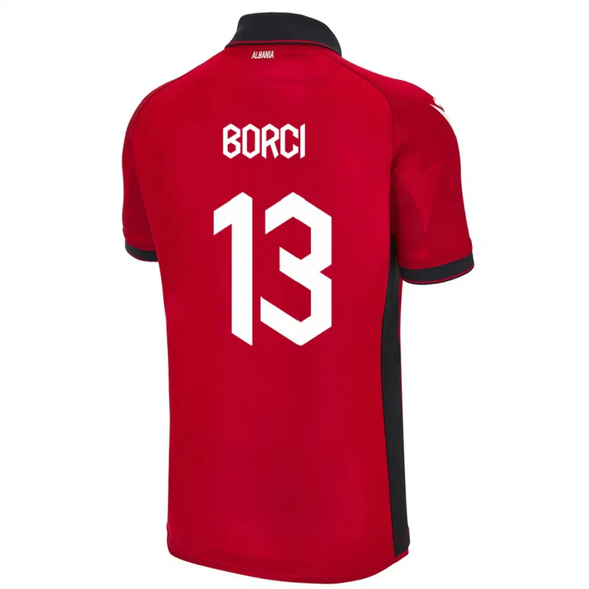 Danxen Män Albanien Klaudia Borci #13 Röd Hemmatröja Matchtröjor 24-26 Tröjor T-Tröja