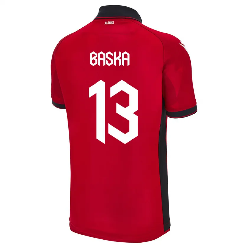 Danxen Män Albanien Maria Baska #13 Röd Hemmatröja Matchtröjor 24-26 Tröjor T-Tröja