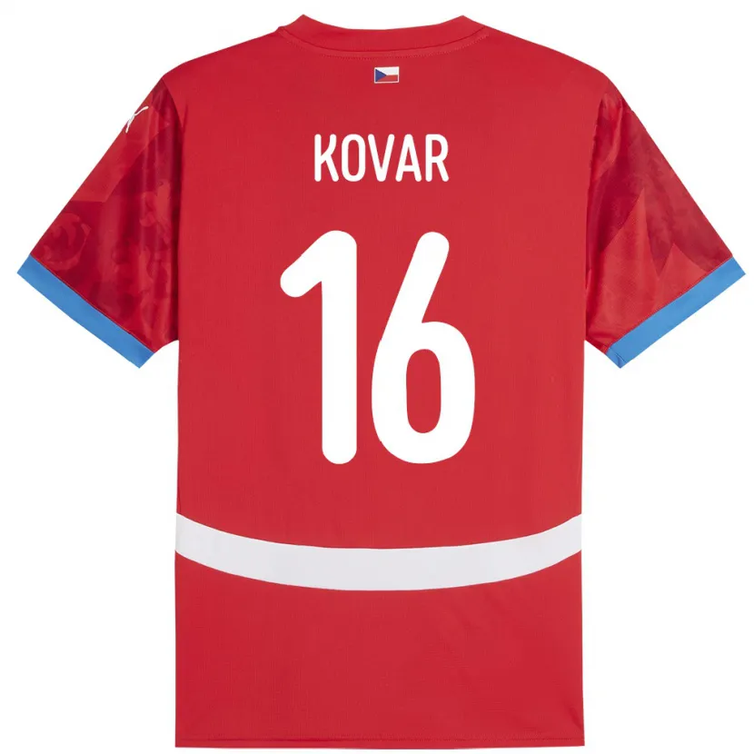 Danxen Män Tjeckien Matej Kovar #16 Röd Hemmatröja Matchtröjor 24-26 Tröjor T-Tröja