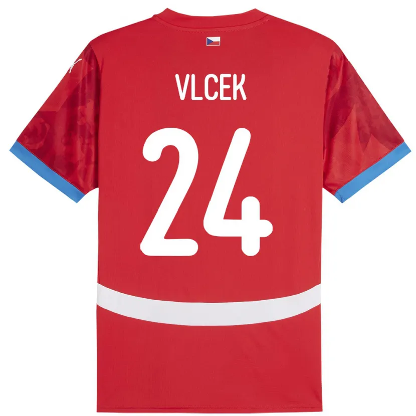 Danxen Män Tjeckien Tomas Vlcek #24 Röd Hemmatröja Matchtröjor 24-26 Tröjor T-Tröja