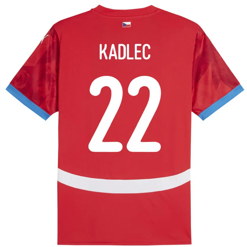 Danxen Män Tjeckien Adam Kadlec #22 Röd Hemmatröja Matchtröjor 24-26 Tröjor T-Tröja