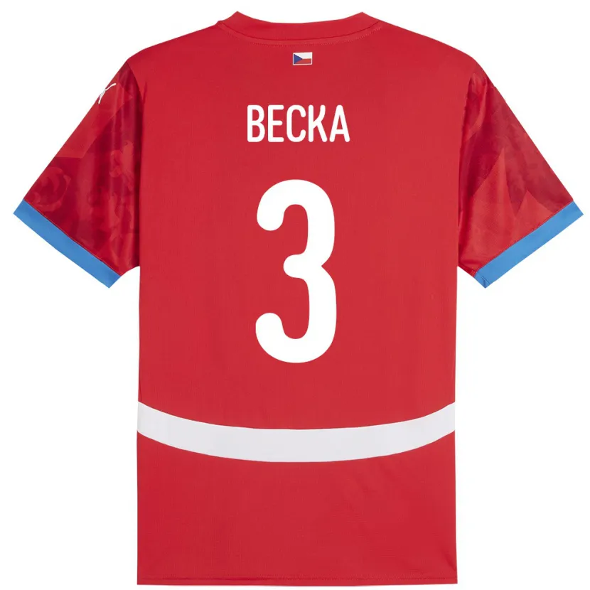 Danxen Män Tjeckien Patrik Becka #3 Röd Hemmatröja Matchtröjor 24-26 Tröjor T-Tröja