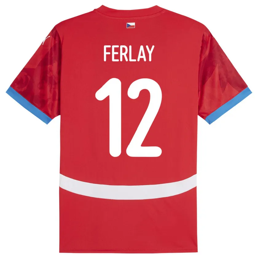 Danxen Män Tjeckien Ruben Ferlay #12 Röd Hemmatröja Matchtröjor 24-26 Tröjor T-Tröja