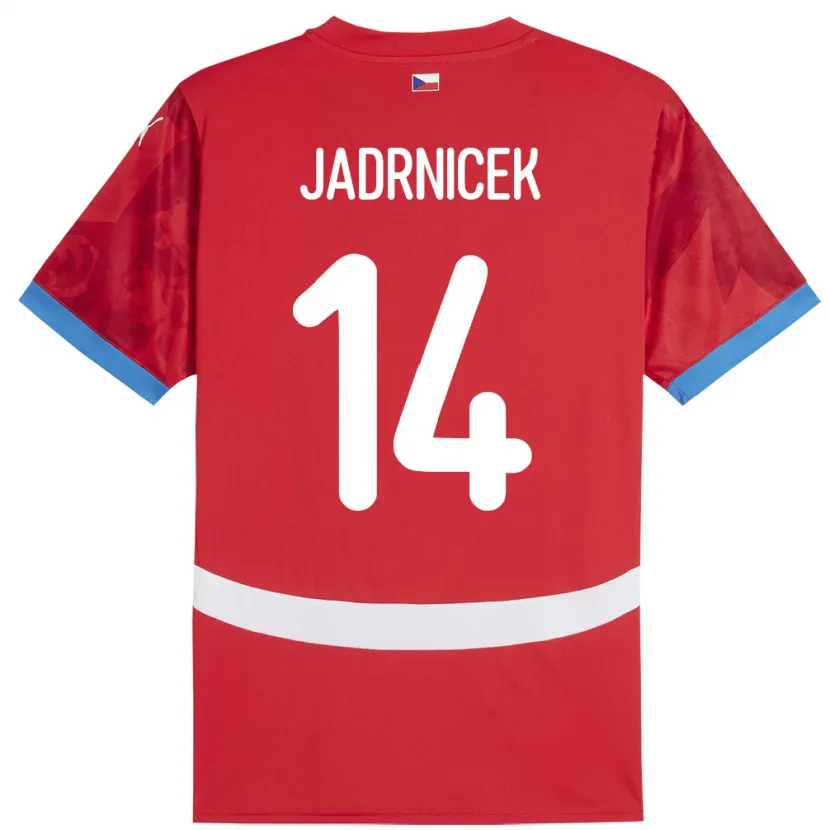 Danxen Män Tjeckien Nikola Jadrnicek #14 Röd Hemmatröja Matchtröjor 24-26 Tröjor T-Tröja